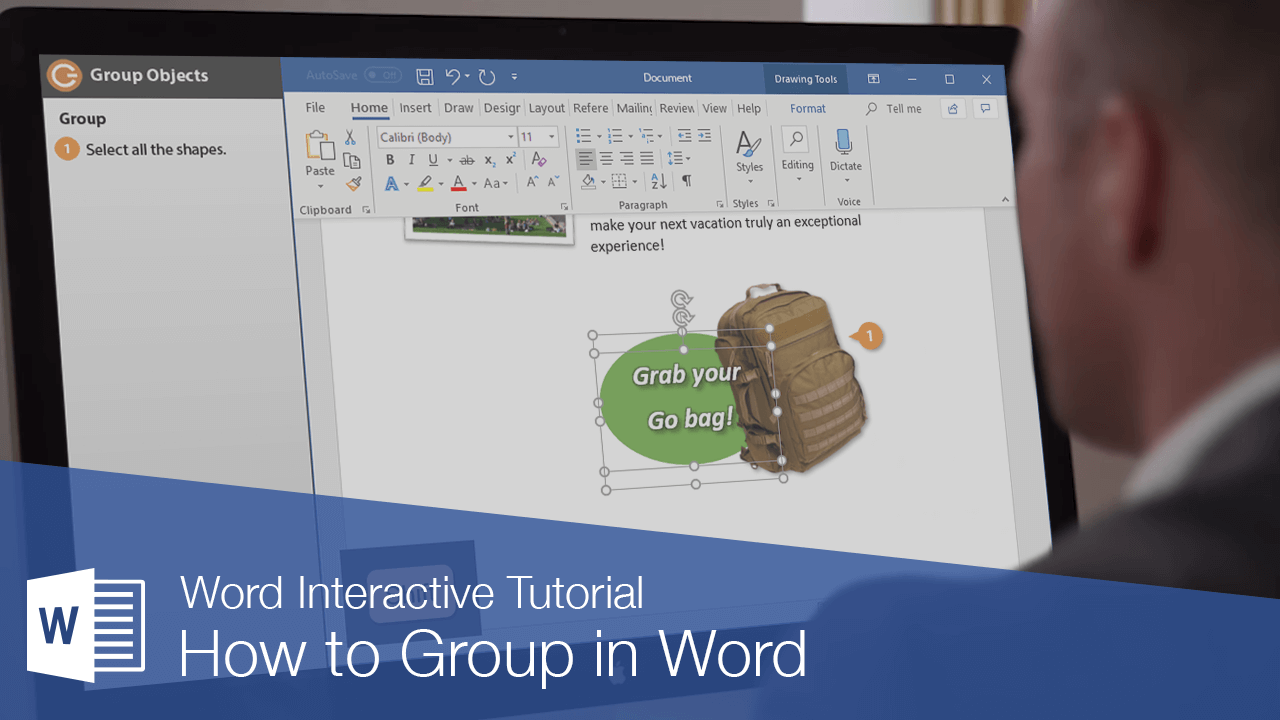 group objects in a word for mac document